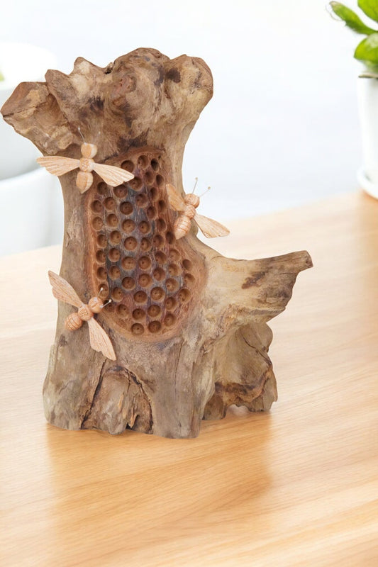 3 bees and a hive