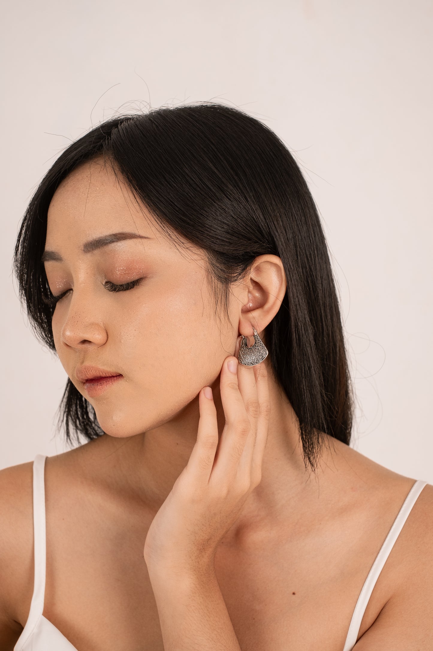 Jegeg - Bali Silver Hoop Earrings